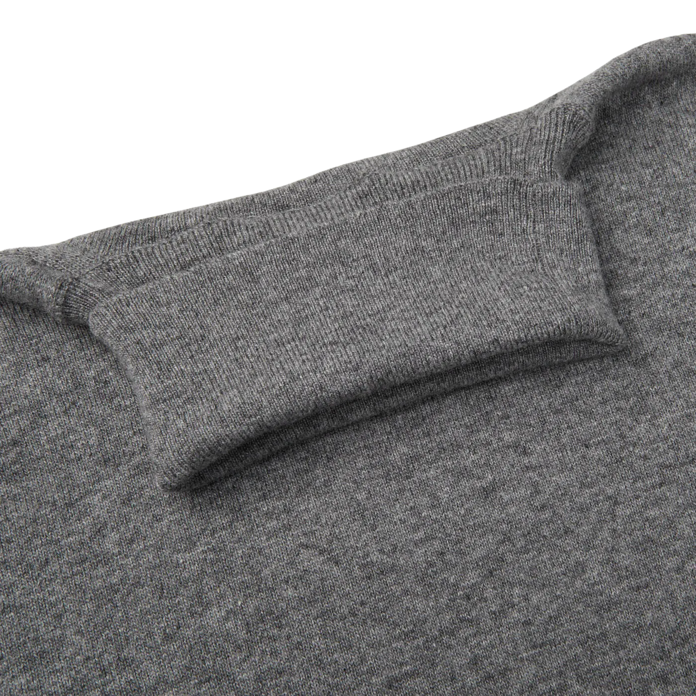 Grey Melange Wool Cashmere Rollneck