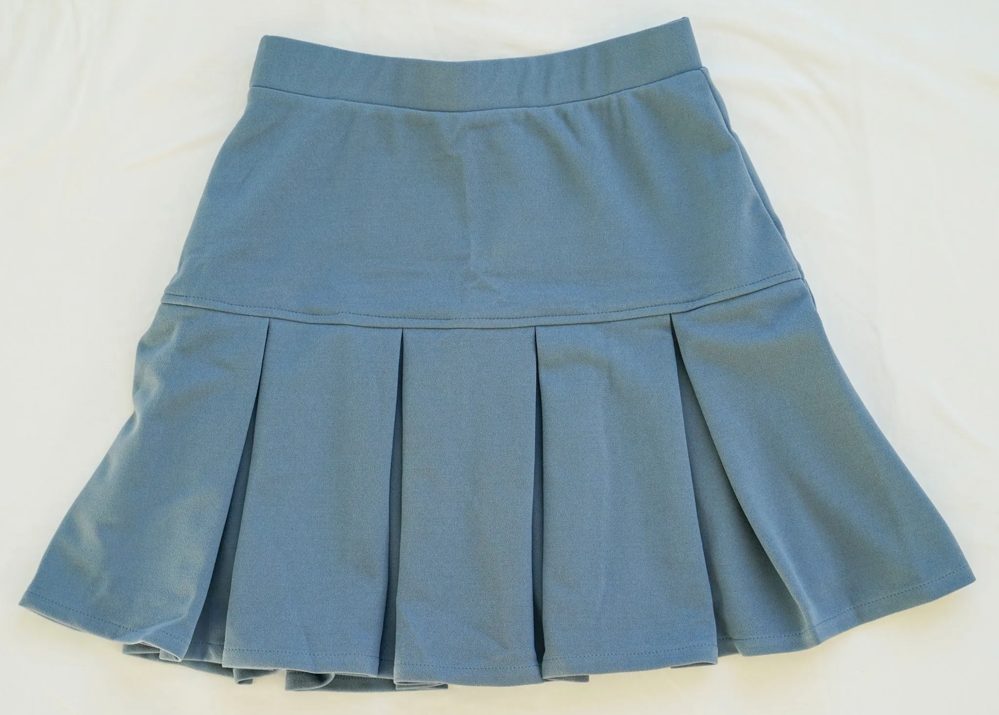 High-Waisted Solid Pleated Mini Golf Skirt [BLUE]