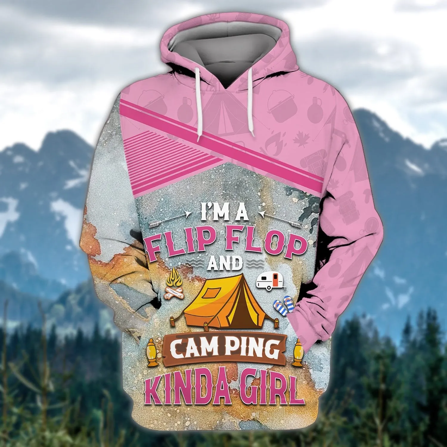 I'm A Camping And Flip Flop Kinda Girl Sweatshirt, Gift for Camping Lovers