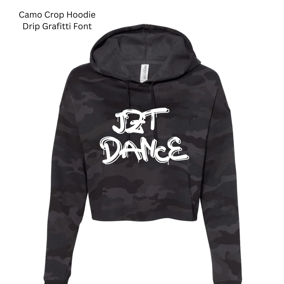 JZT DANCE Camo Cropped Hoodie