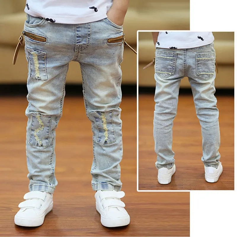 Kids Boys Jeans Classic Cowboy Pants Denim Casual Bottoms - BJN0106