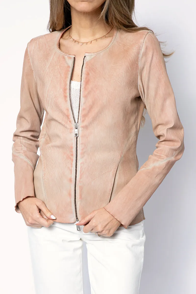 Leather Jacket in Poetic Rose