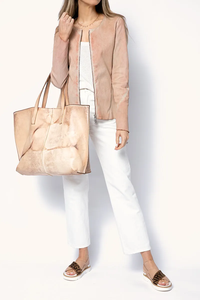 Leather Jacket in Poetic Rose