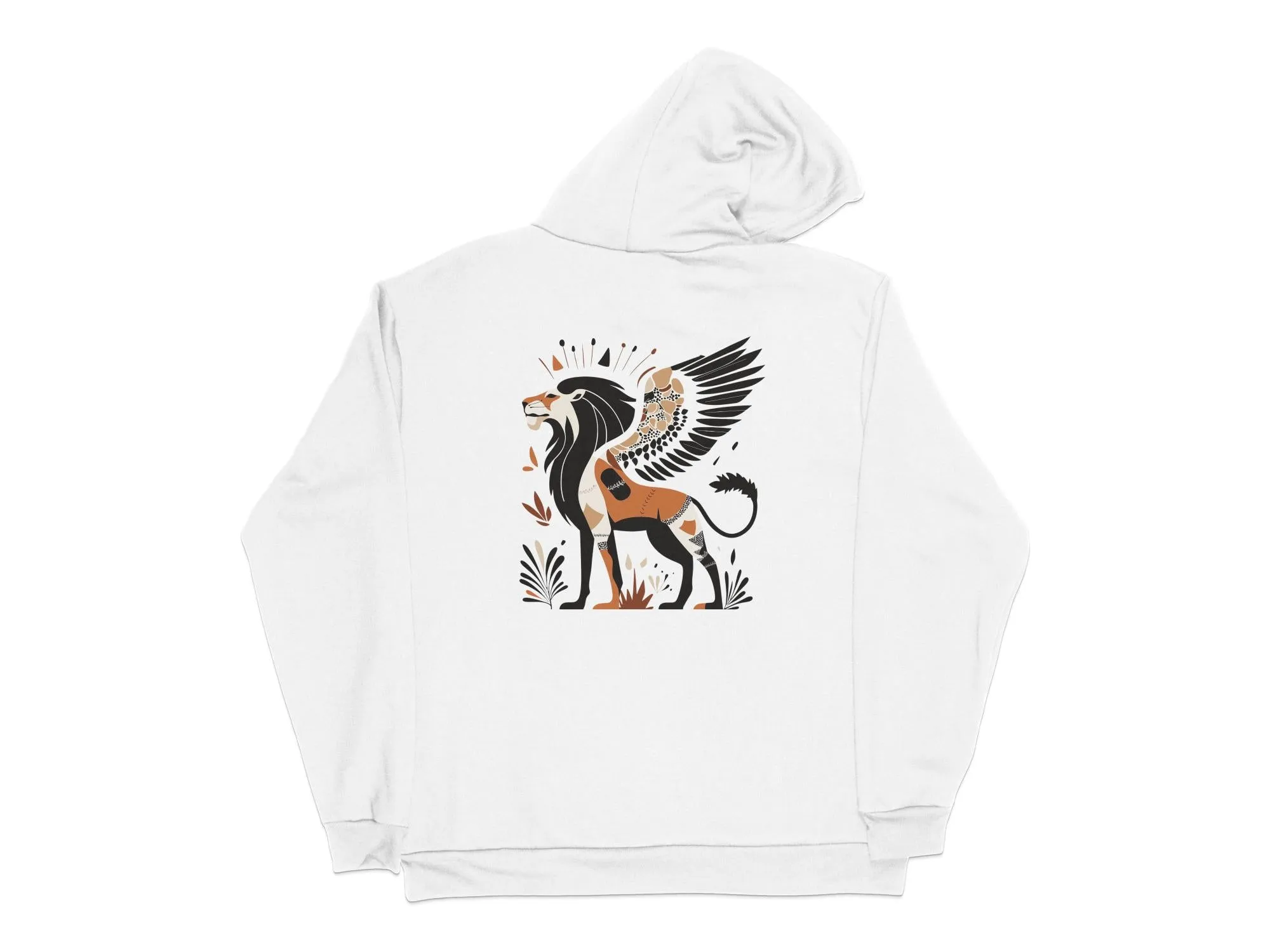 Lion Winged Hoodie, Modern Nature Hoodie, Animal Graphic Sweatshirt, Unique Design Hoodie, Statement Piece Hoodie, Nature-Inspired Hoodie