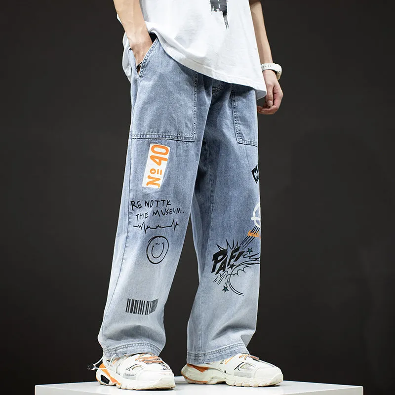 Loose straight leg slacks jeans