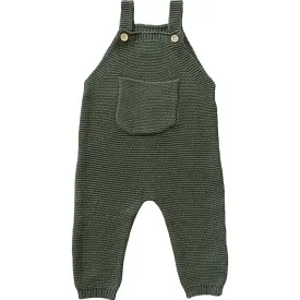 Mebie Baby Olive Knit Overalls