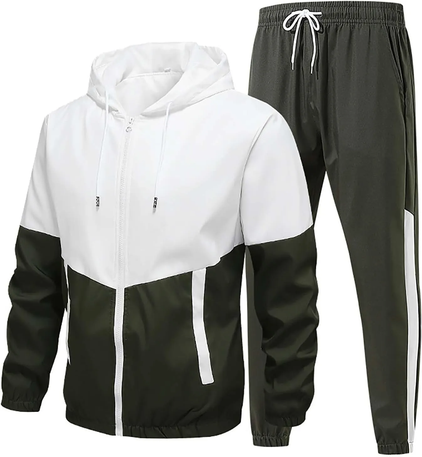 Men's 2 Piece Polo Tracksuit Set Matching Sweatshirt Hoodie Corset Sweatpants Sweatsuit Active Jackets and Pants
