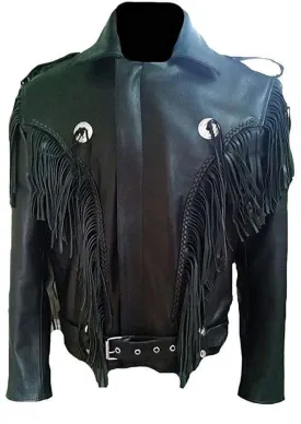Men's Leather Tussles Bomber Biker Jacket