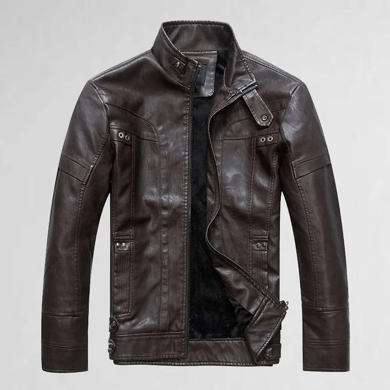 Men's PU Leather Jacket-Casual Leather jacket for mens-biker Lightweight Leather jacket