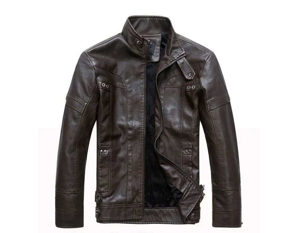 Men's PU Leather Jacket-Casual Leather jacket for mens-biker Lightweight Leather jacket