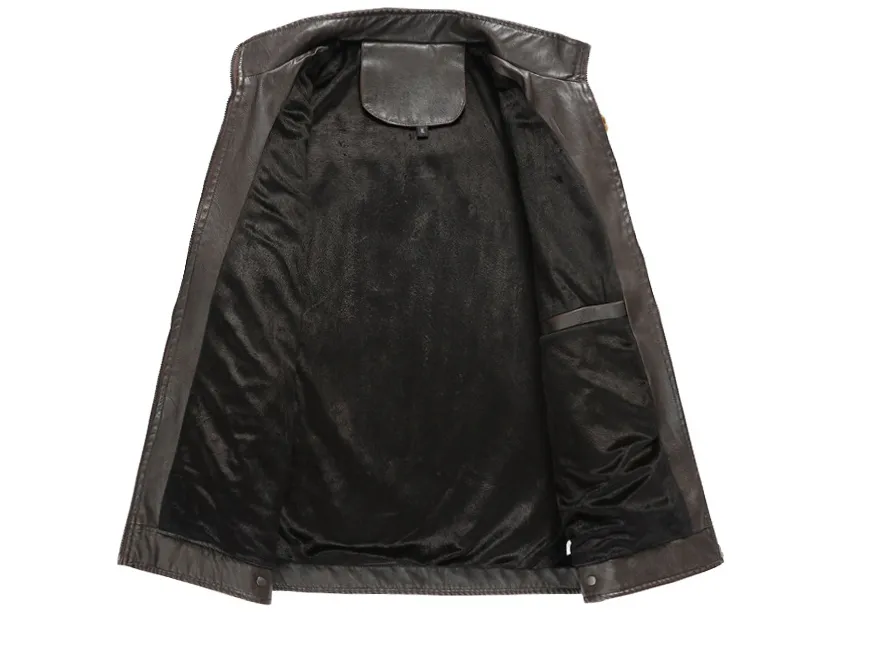 Men's PU Leather Jacket-Casual Leather jacket for mens-biker Lightweight Leather jacket