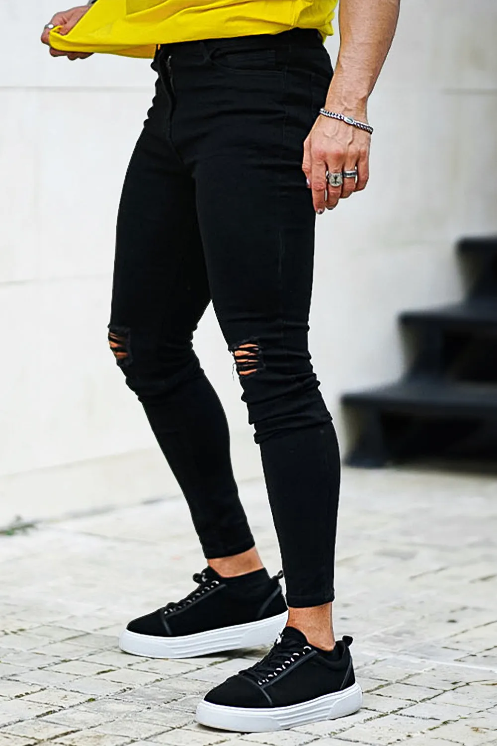 Men's Ripped Knee Skinny Jean