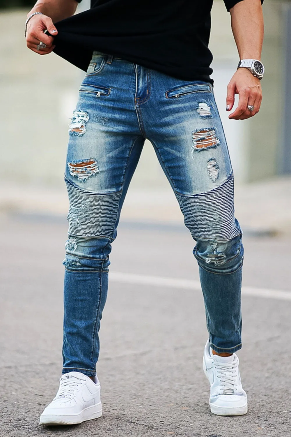 Men's Washed Blue Jean