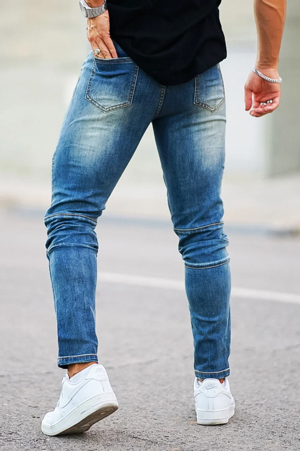 Men's Washed Blue Jean