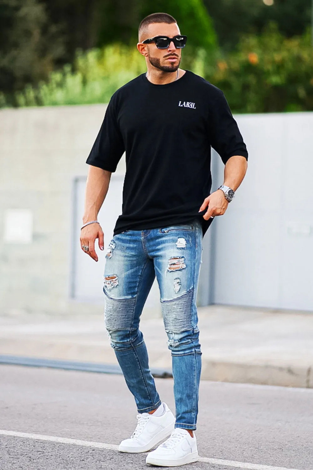 Men's Washed Blue Jean