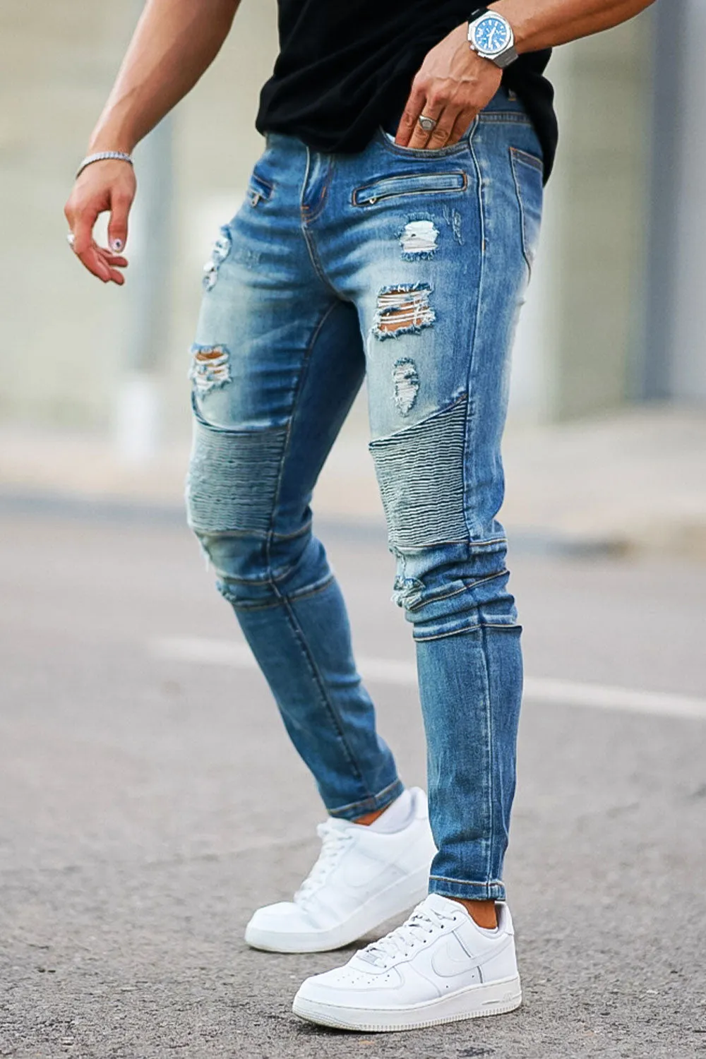 Men's Washed Blue Jean