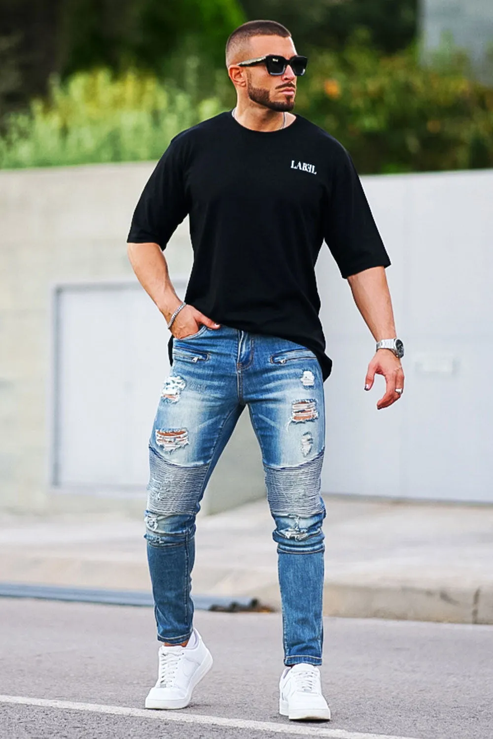 Men's Washed Blue Jean