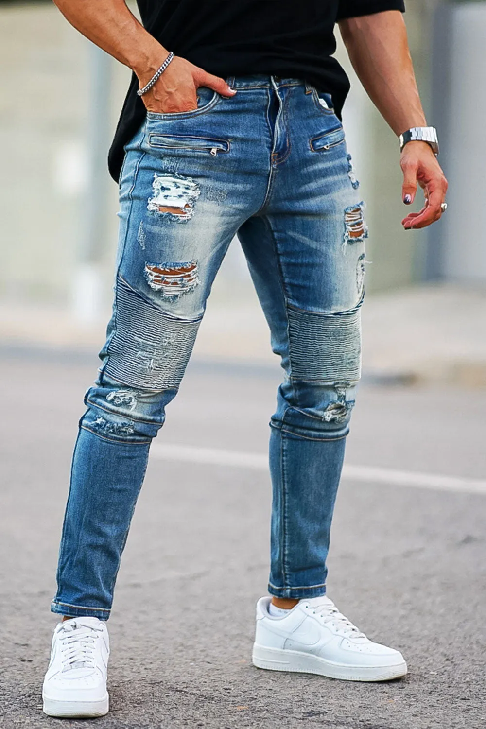 Men's Washed Blue Jean