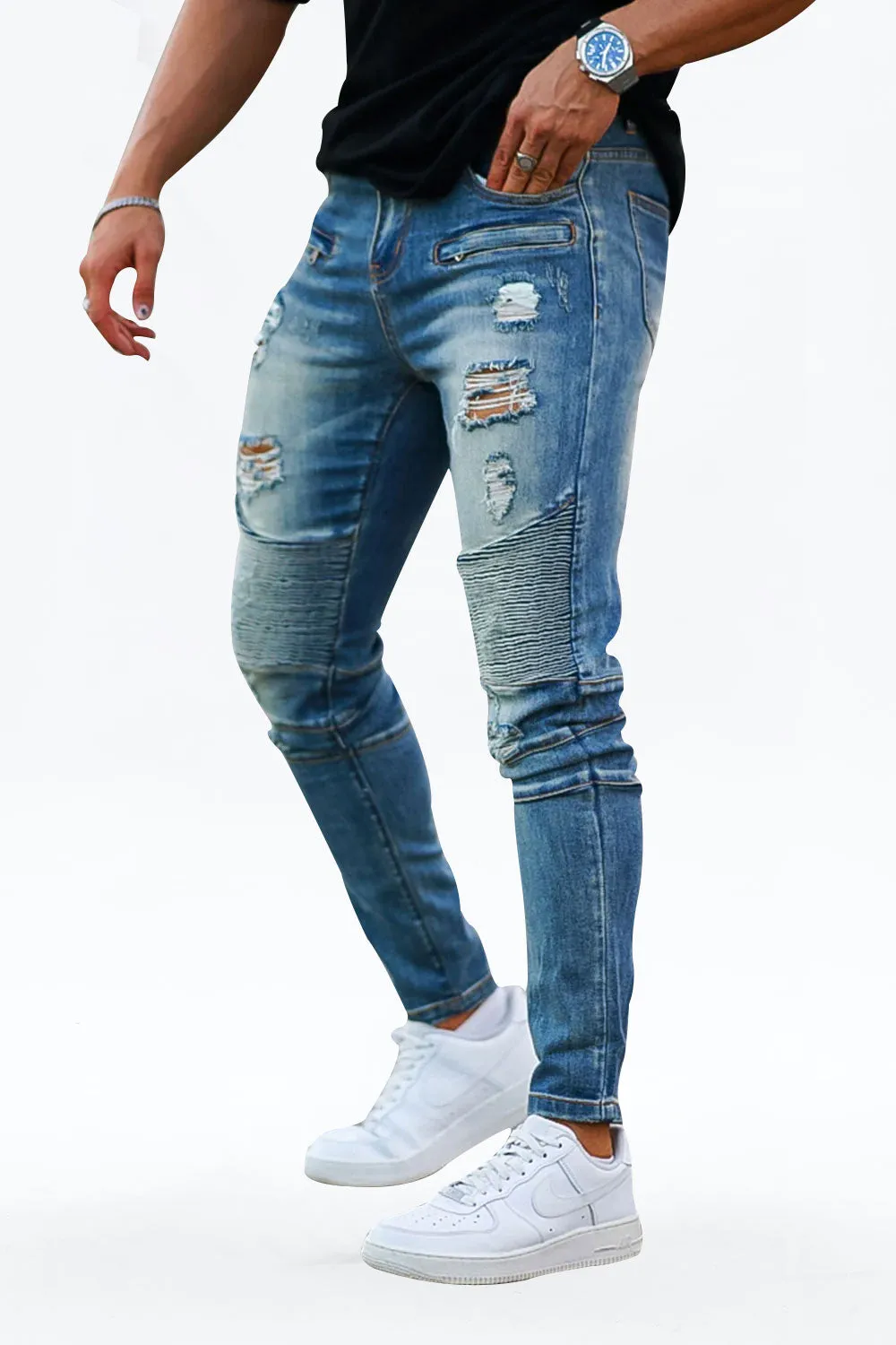 Men's Washed Blue Jean
