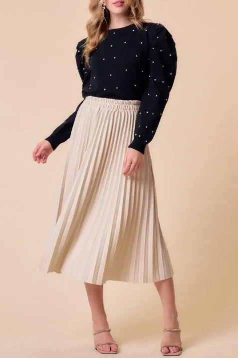 MN Pleated Midi Skirt