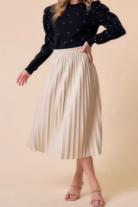 MN Pleated Midi Skirt