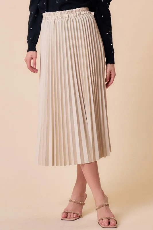 MN Pleated Midi Skirt