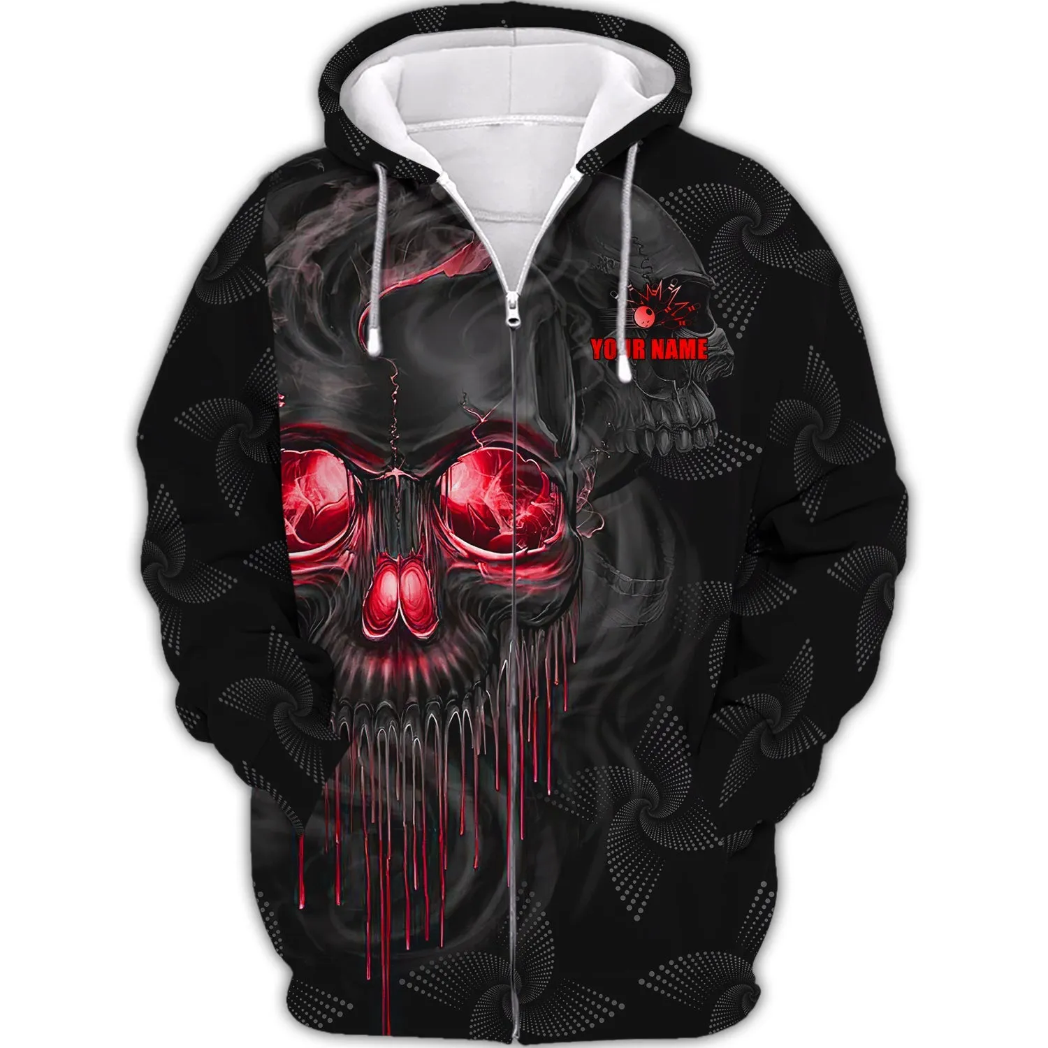 Personalized Name Shut Up And Bowl Skull 3D Bowling Sweatshirt Hoodie Printed Shirts