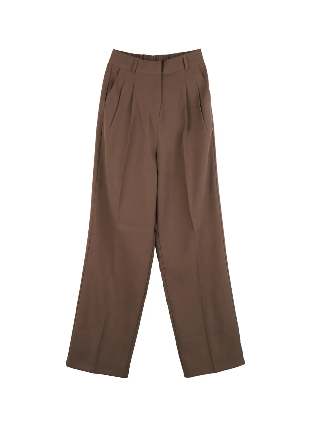 Pintuck Straight-Fit Slacks ON418