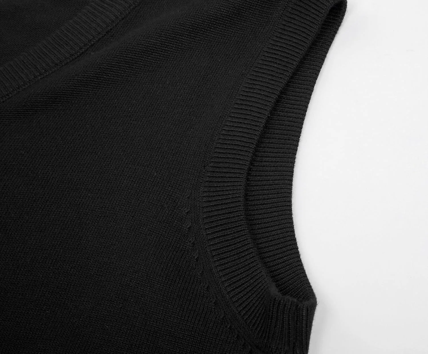PJ PAUL JONES Mens V-Neck Knitted Sweater Vest Solid Plain Sleeveless Pullover Knitwear