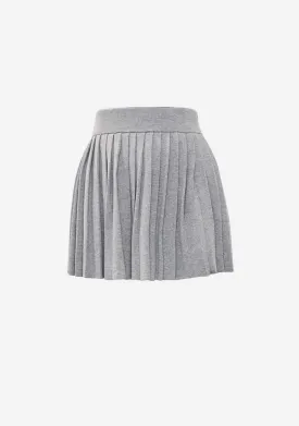 Pleated Knit Skirt