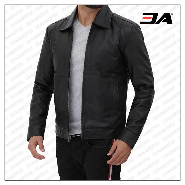 Reeves Vintage Leather Jacket Black