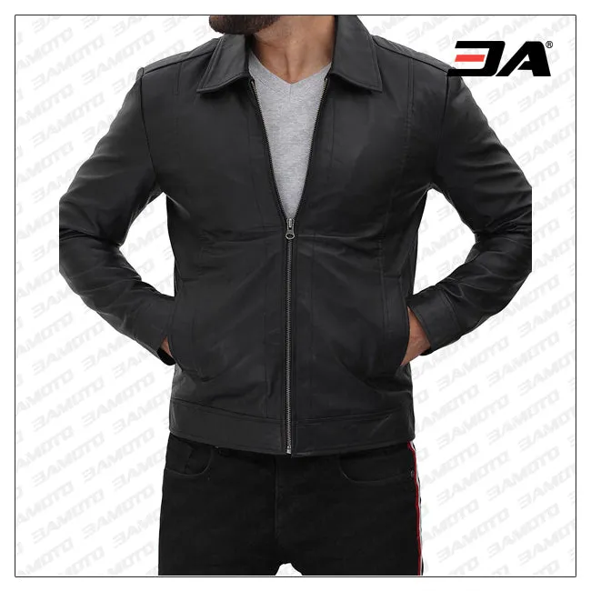 Reeves Vintage Leather Jacket Black