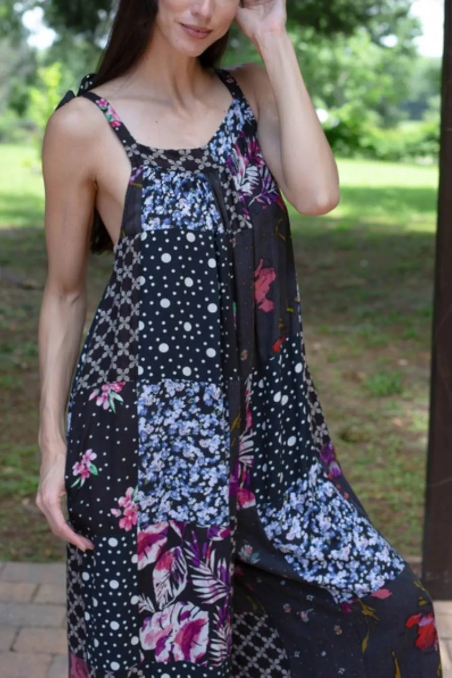 Romantic Night Patchwork Wide Leg Romper