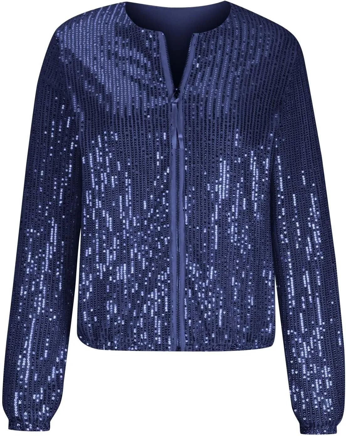 Sequin Jackets for Women Sparkly Bomber Jacket Zip Up Cardigans for Women Trendy Concert Tops for Women