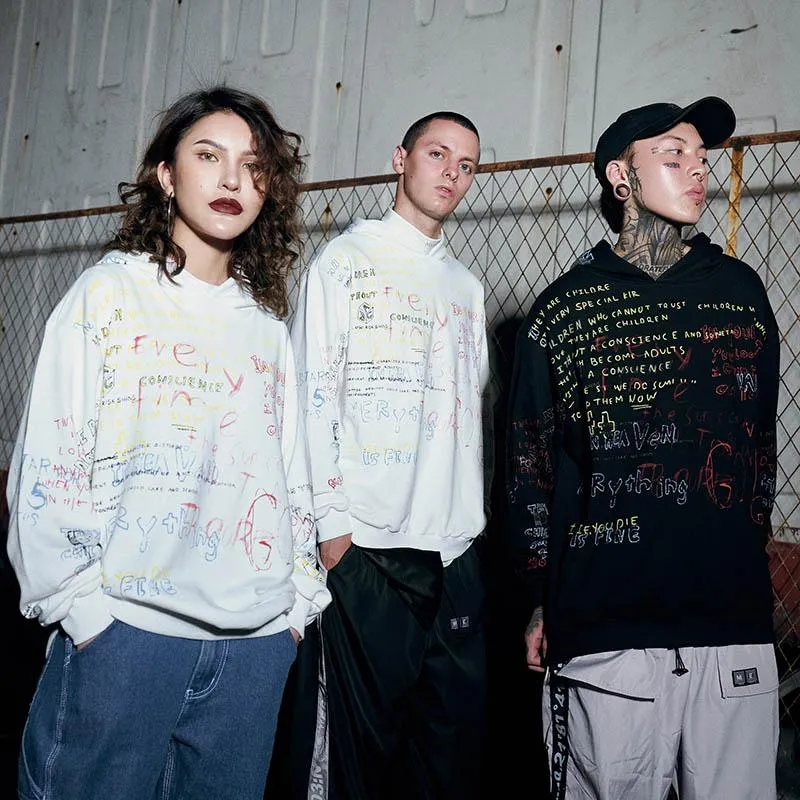 Sketched Graffiti Writing Hype Hoodie