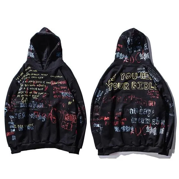 Sketched Graffiti Writing Hype Hoodie