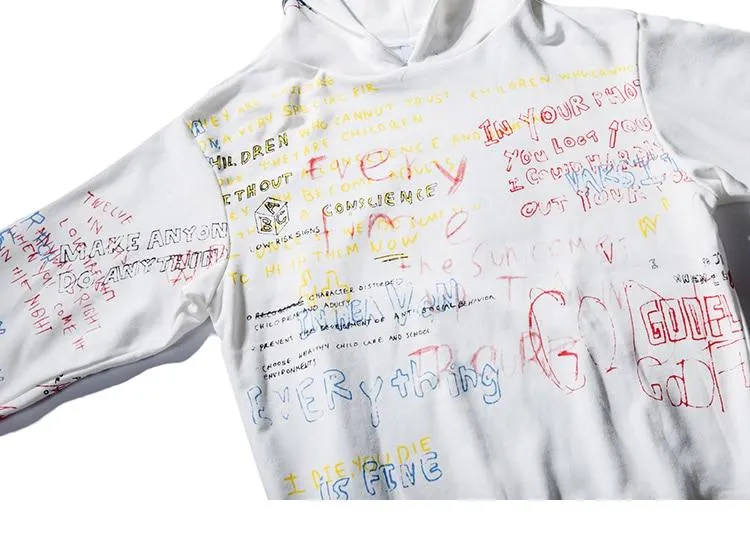 Sketched Graffiti Writing Hype Hoodie