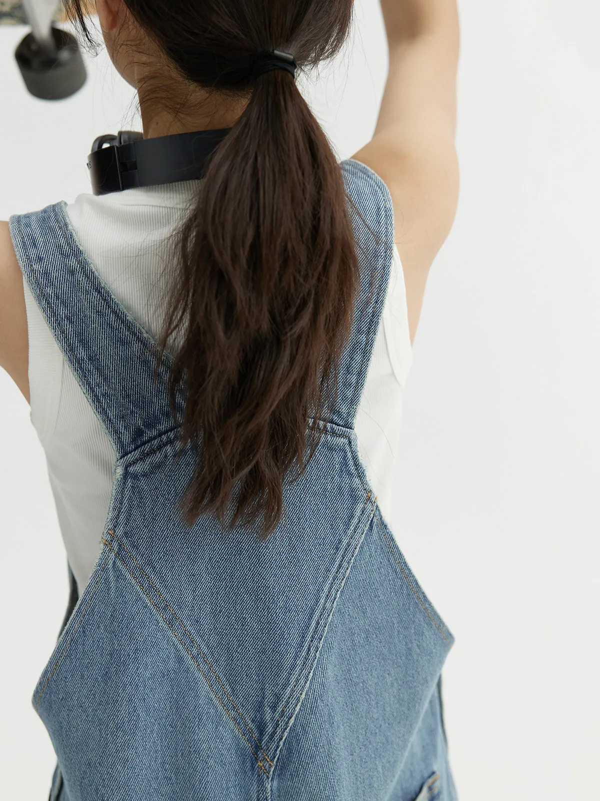Soft Washed Denim Overalls Women Jumpsuit Casual Overalls For Girl