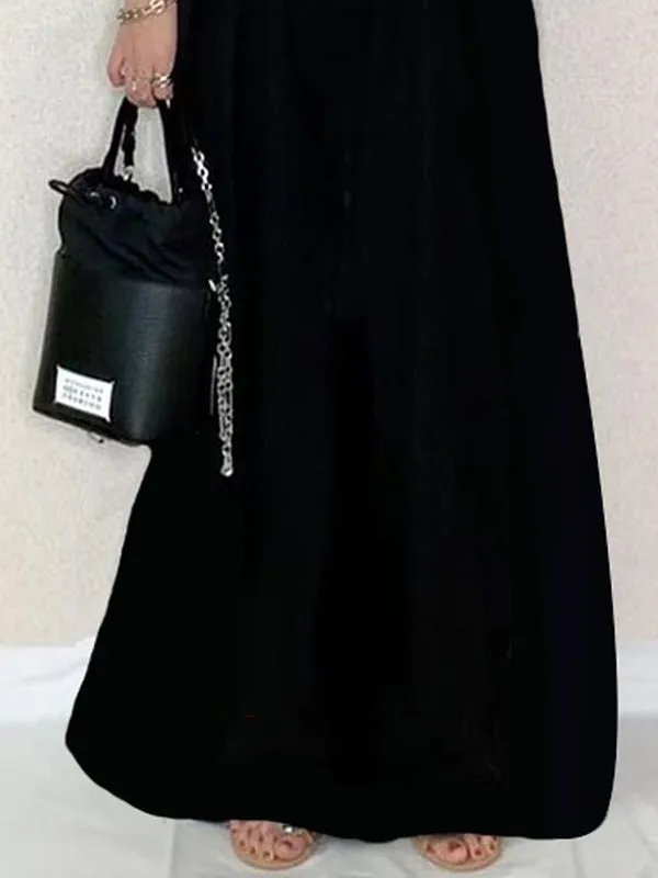 Solid Color Split-Joint Loose Sleeveless Spaghetti-Neck Overalls