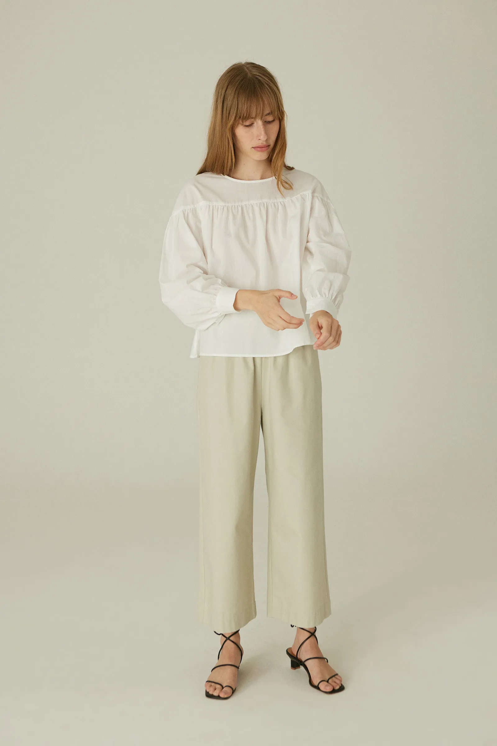 Straight Leg Slacks -- Brushed Organic Cotton