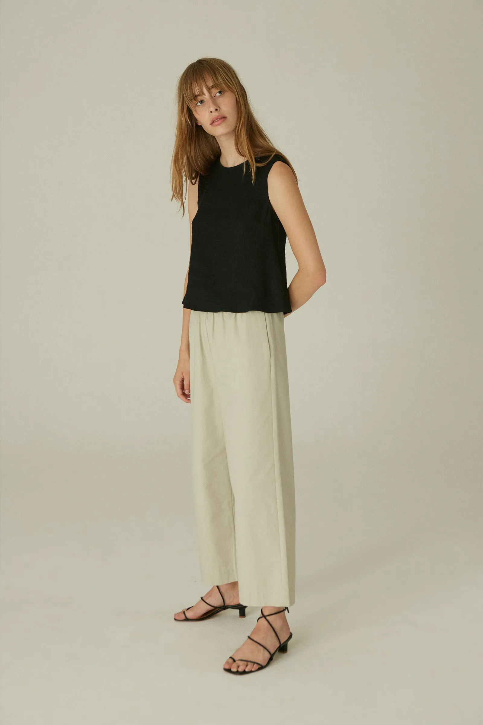 Straight Leg Slacks -- Brushed Organic Cotton