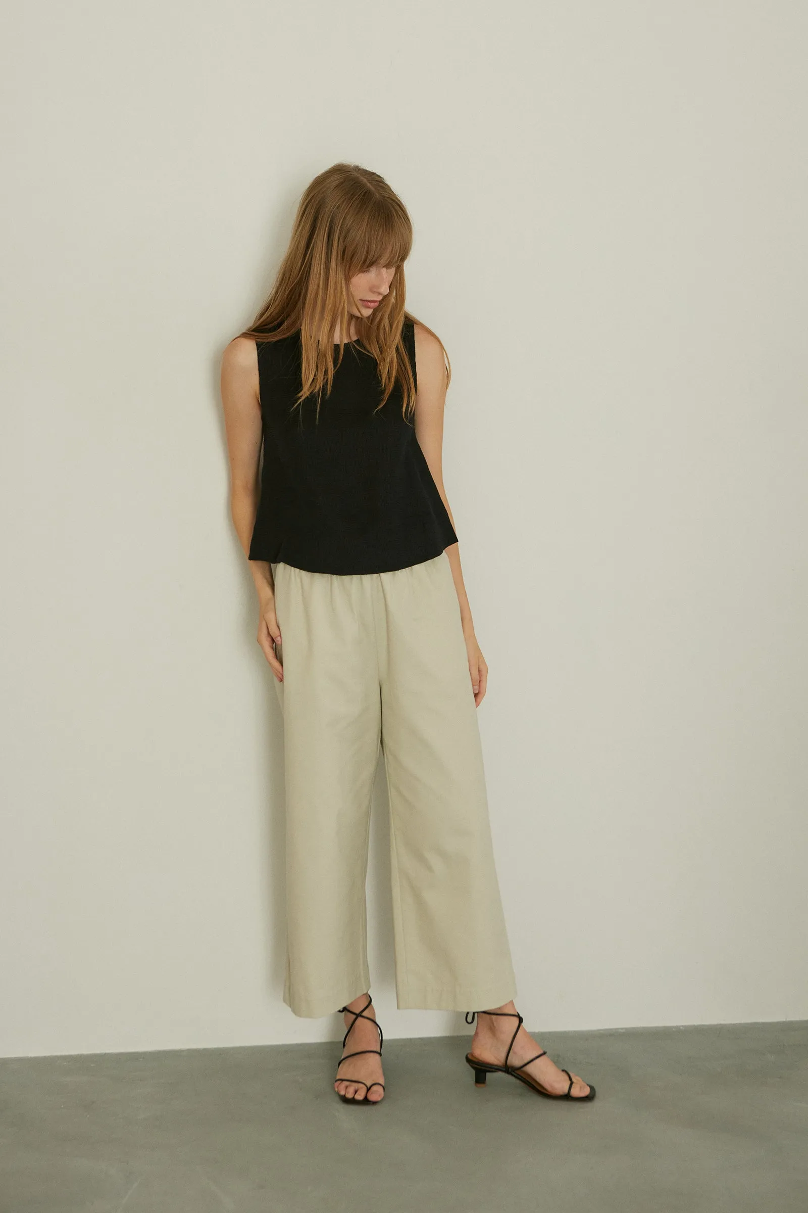 Straight Leg Slacks -- Brushed Organic Cotton