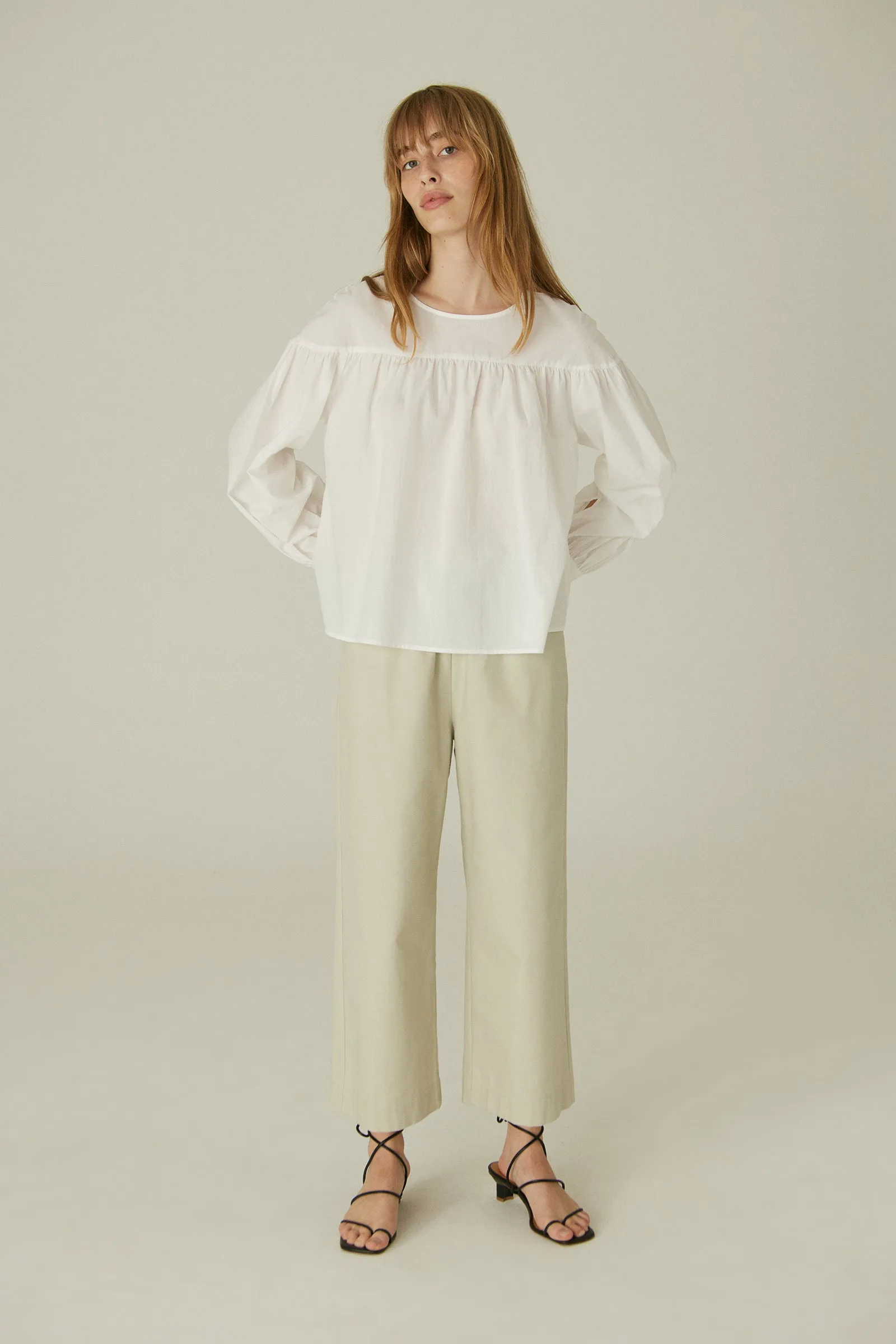 Straight Leg Slacks -- Brushed Organic Cotton