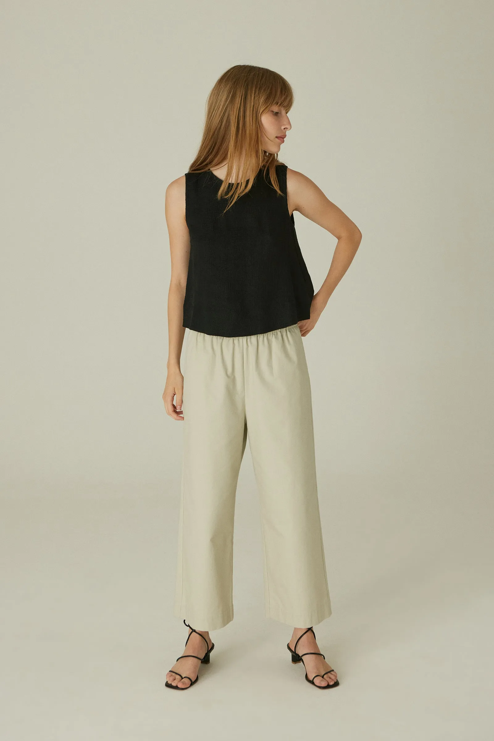 Straight Leg Slacks -- Brushed Organic Cotton