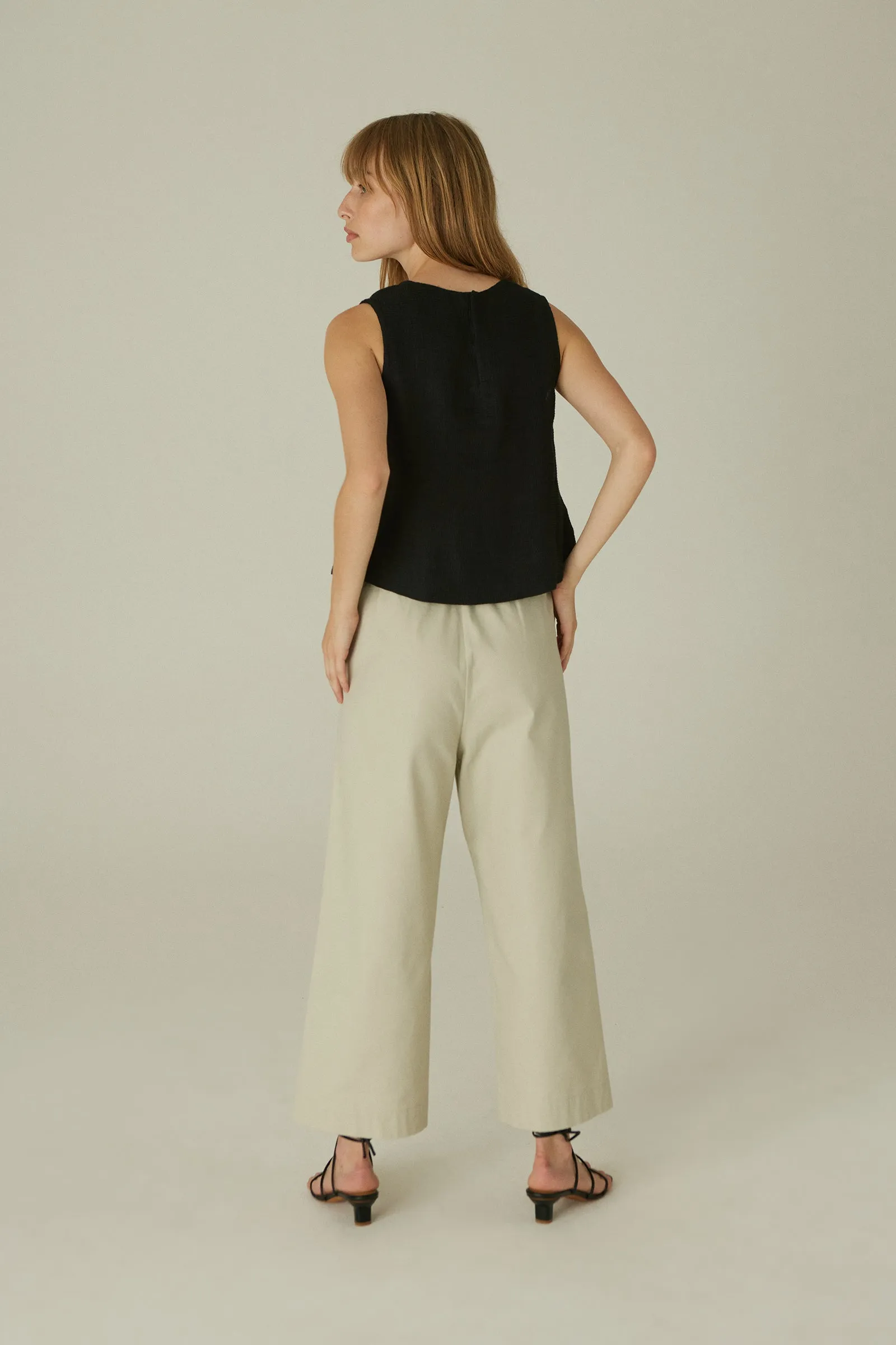 Straight Leg Slacks -- Brushed Organic Cotton