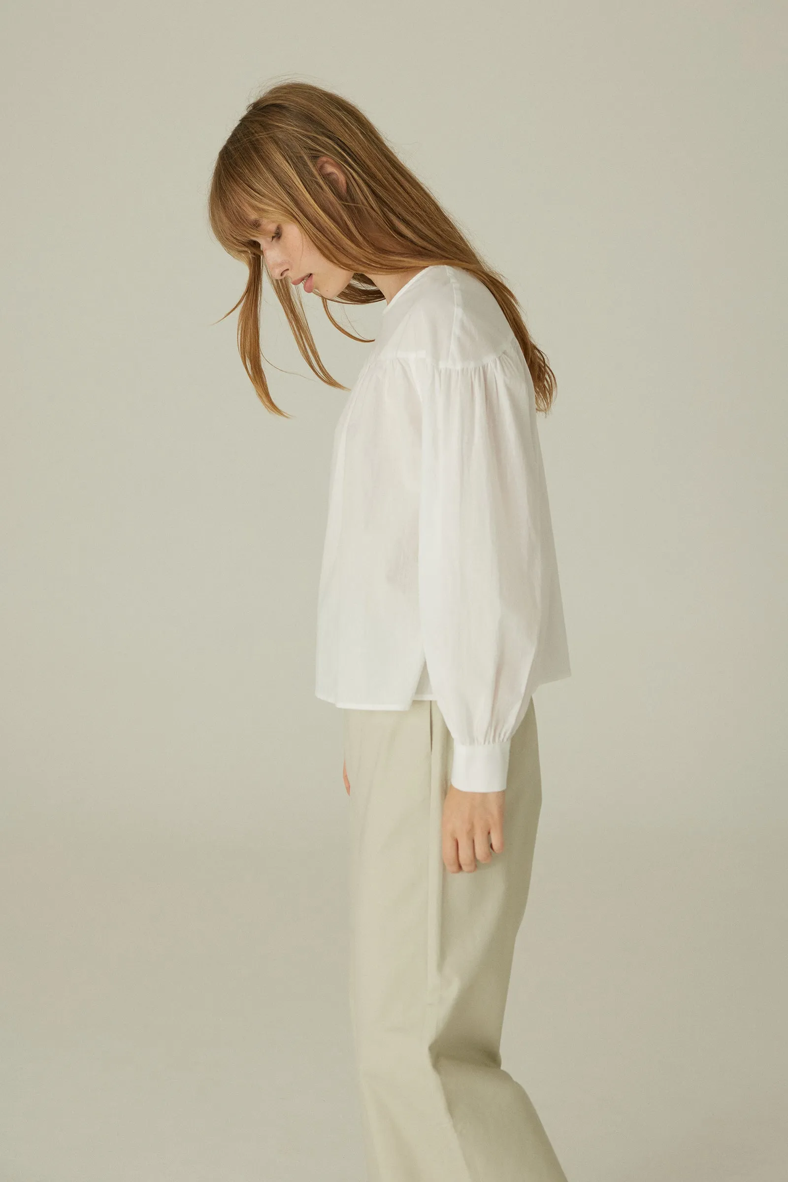 Straight Leg Slacks -- Brushed Organic Cotton