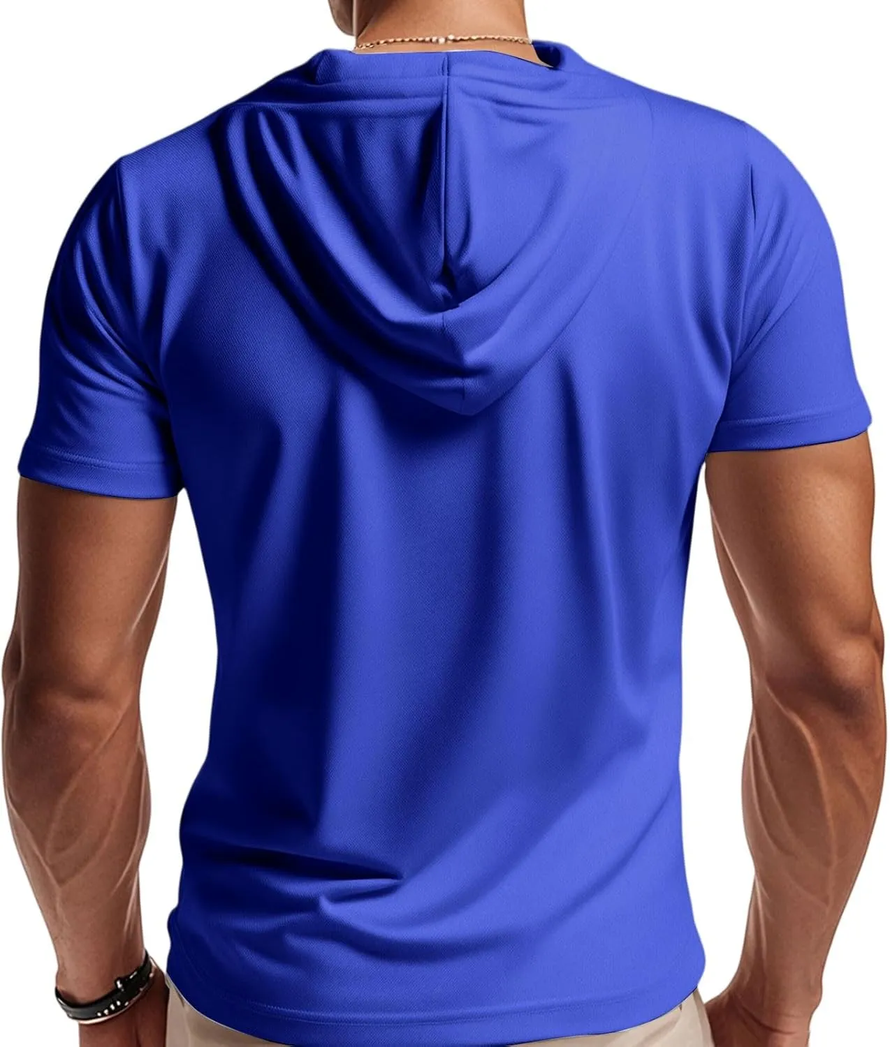 Summer 1/4 Zip Up Hoodies T-Shirt for Men Short Sleeve Workout Athletic Hooded Shirt Pullover Casual Tops Vests with Pockets