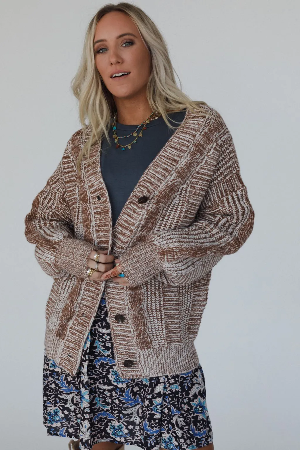 Sunset Stroll Cardigan - Brown