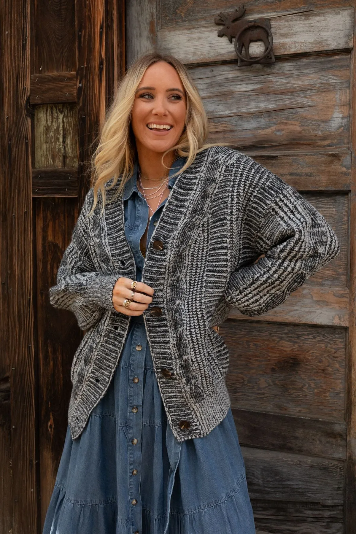 Sunset Stroll Cardigan - Charcoal