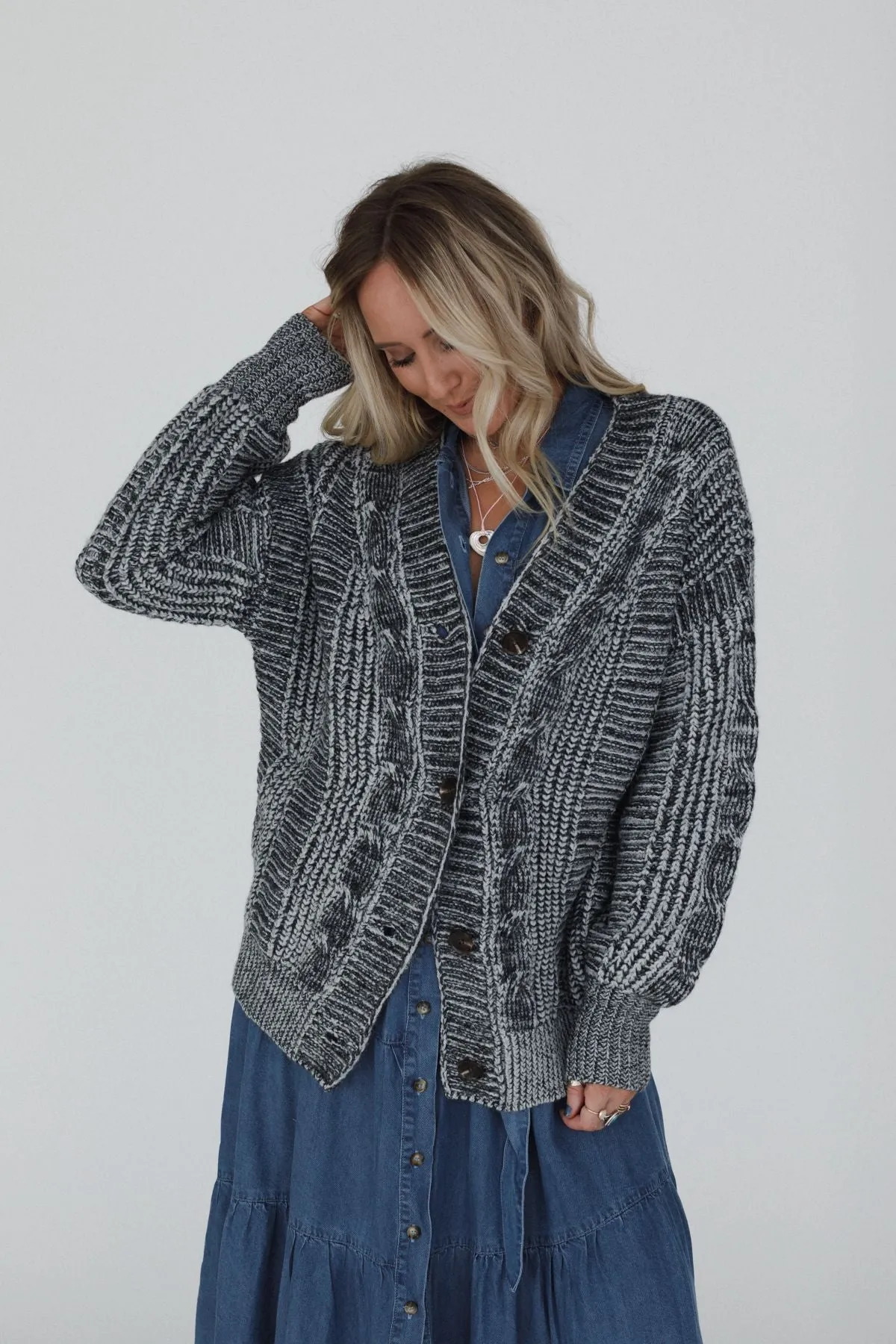 Sunset Stroll Cardigan - Charcoal